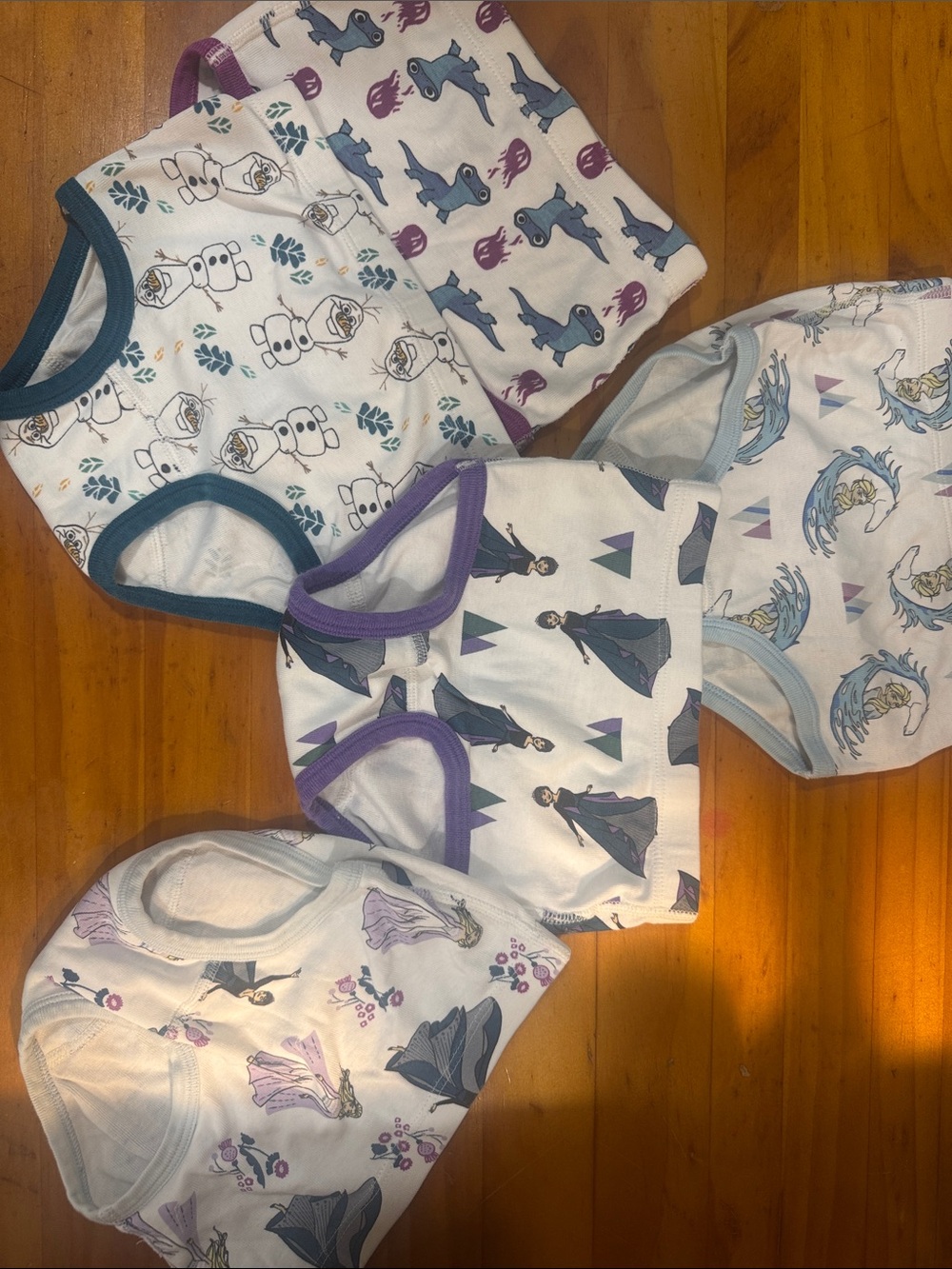 Hanna Andersson White & Purple Kids Bottoms Bundle with Blue Accents